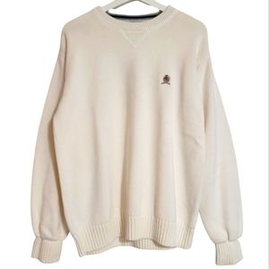 Tommy Hilfiger Men's Vintage Pullover Sweater Size Medium in Beige